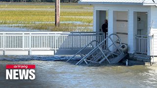 At least 7 die after crowded ferry dock collapses in Georgia [upl. by Relyt]