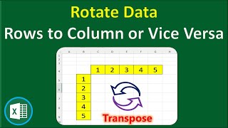 How to Rotate Column and Rows Data in MS Excel  Transpose  Flip Rows and Columns in Excel [upl. by Ahsak]