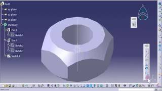 Tuturial rosca interna en catia V5 tuerca [upl. by Eiknarf633]