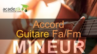 Accord guitare FA mineur  Fm chord vidéo [upl. by Erehc196]