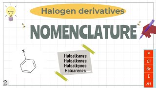 NOMENCLATURE OF HALOGEN DERIVATIVES  COMMON AND IUPAC SYSTEM CLASS 12 [upl. by Junieta]