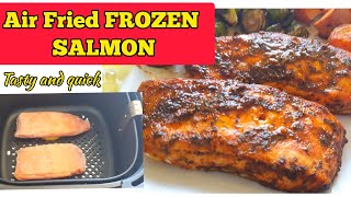 Air fried Frozen SALMON Fish Recipe How to Cook Salmon fillet In Air fryer Air Fry Salmon Fish [upl. by Ailiec]