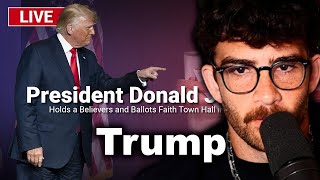 Trump Holds a Believers and Ballots Faith Town Hall in Zebulon GA  102324  Hasanabi reacts [upl. by Carlen]