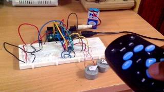 Motors Controlled Using IR Remote and L293D IC with Arduino [upl. by Laehctim]