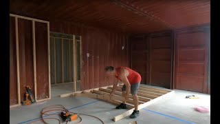 Container Build  framing part 4  more walls [upl. by Elsy]