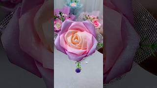 DIY ribbon rose flower giftdiy flowers gift craft handmadegifts rose diycrafts ribbon diy [upl. by Jami]