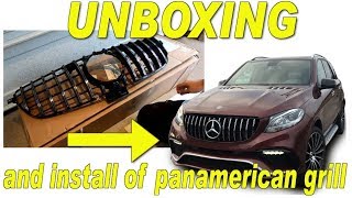 UNBOXING Panamerican GTR GRILLE for Copart rebuild HOW TO REMOVEINSTALL THE W166 GLE [upl. by Selwin]