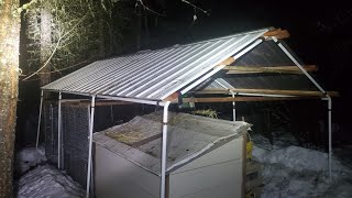 Adding Metal Roofing Onto Portable CarportShelter  Harbor Freight Shelterlogic [upl. by Eboj]