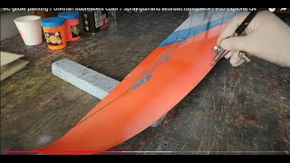 RC glider painting  Urethan fluorescent color  Spray gun and airbrush hsndpiece  F5J Explorer Q4 [upl. by Lamaaj779]