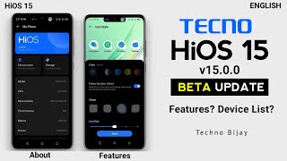 Tecno HiOS 15 Features  Device List  Android 15 Beta Program [upl. by Selim]