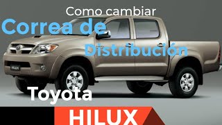 Cambio de correa distribución Toyota Hilux [upl. by Nyrroc]