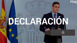 CORONAVIRUS DECLARACIÓN INSTITUCIONAL DE PEDRO SÁNCHEZ  Telediario [upl. by Ytitsahc258]