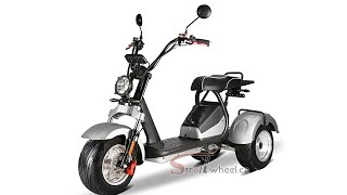 ebike 3 wheel electric chopper motorcycle 60v 40ah battery electric tricycle three wheel [upl. by Roxie]