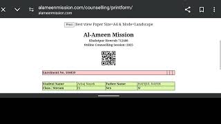 AlAmeen Mission Online Counselling Card Download Class VIX  How to counselling card print out [upl. by Nnylyma]