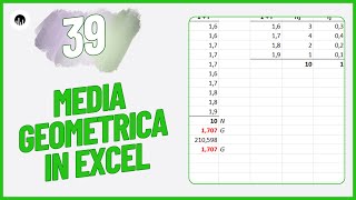 STATISTICA 39  La media geometrica in Excel [upl. by Pelligrini]