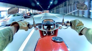 【Retro】Driving on Japan Osaka quotNANIWAquot at Night  Honda CB72 type1  Gopro Hero7 [upl. by Aaberg]