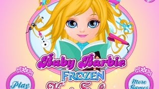 Baby Barbie Frozen Hair Salon  Girl Game  Full Game [upl. by Motteo]