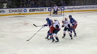 Artemi Panarin Hit Against TJ Oshie Causes Scrum [upl. by Edlun13]