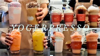 👋아이스크림 착  토핑 촤라락  눈으로 봐도 짱맛🤤  요거프레소 카페 브이로그 yogerpresso cafe vlog asmr [upl. by Ellenej445]