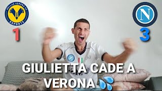 VERONANAPOLI 13 REACTION TIFOSI SICILIANIVERONA DISTRUTTO IN CASA KVARA FA PIANGERE GIULIETTA 💦 [upl. by Irolav]