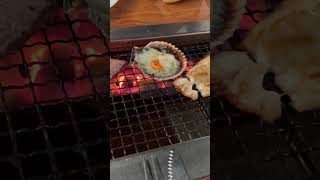 What a scallops 🦪 cooked with charcoal at restaurante Genghis Khan Grill Tenerife 🔥🥩 [upl. by Rossen]