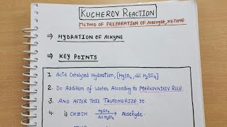 8 Kucherov Reaction preparation of aldehyde ketone chapter12 class12 neet jee [upl. by Ecyoj]