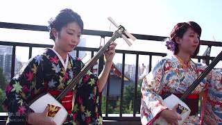 Shamisen Girls KiampKi  Tsugaru Jongara Bushi [upl. by Ramel]