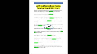 ASCP Certification Exam Practice Questions Solved 100 Correct [upl. by Apthorp]