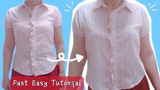 How to upsize a small shirt DIY widen buttonup shirts with a triangle gusset alter to fit [upl. by Monteria]