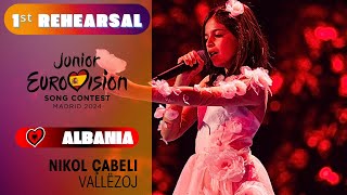 🇦🇱 Nikol Çabeli  Vallëzoj  1ST REHEARSAL Albania Junior Eurovision 2024 [upl. by Leone103]