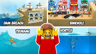 Lego Natural Disaster Simulation  Lego VS Tsunami  Water Vortex  Dam Breach  Sinkhole Experiment [upl. by Brennen]