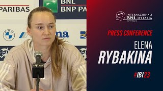 Elena Rybakina Press Conference after Semifinal IBI23 [upl. by Quigley936]