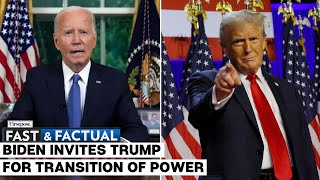 Fast and Factual LIVE Outgoing US President Biden Invites Presidentelect Trump to White House [upl. by Asante549]