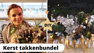 KERSTBLOEMSTUK TAKKENBUNDEL  Cursus bloemschikken 42  Carlein Tukkers [upl. by Kain]