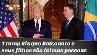 Trump elogia Bolsonaro Trabalha duro ajudando as pessoas [upl. by Aitekram]