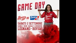 A2 Softball 2023  Gara 1 Semifinale Playoff  Legnano Vs Rovigo [upl. by Ilrahs]