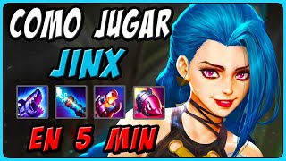 💥 ¡GUÍA de JINX s14 ► Cómo Jugar JINX ADC en 5 MINUTOS Combos Runas Habilidades Objetos [upl. by Assyli]