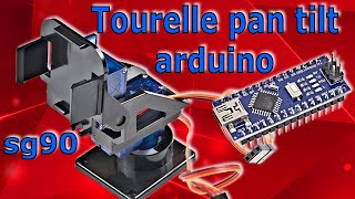 Arduino 42 montage dune tourelle pan tilt avec 2 servomoteurs sg90  programmes Tuto en français [upl. by Oates]