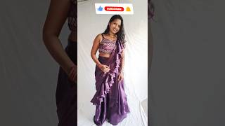 How to make Ruffle Saree How to Cut amp Stitch a Ruffle Saree Easy DIY [upl. by Yrrah]