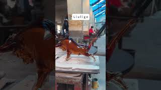 Make a glazed bull  Liulige glass blowing liuli fused Crafts [upl. by Thorrlow]