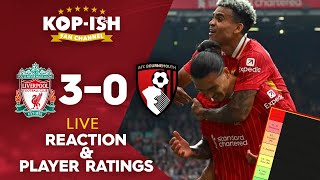 GREAT WIN TO GET BACK ON TRACK  LIVERPOOL 30 BOURNEMOUTH  MATCH REACTION amp PLAYER RATINGS [upl. by Llien977]