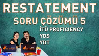 Restatement Language Comprehension Soru Çözümü 5  İTÜ Proficiency YDS YDT [upl. by Brotherson]