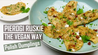 Cheesy PIEROGI Vegan Recipe  Polish Dumplings VGworldtour  Europe [upl. by Lyell]