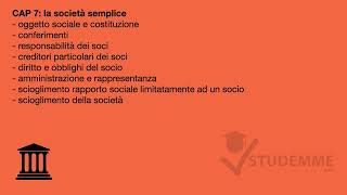 La società semplice  VIDEO RIASSUNTO DIRITTO COMMERCIALE [upl. by Gautious425]