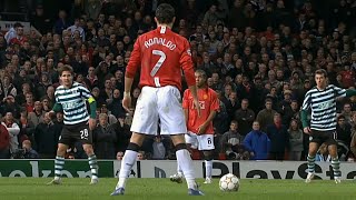 Cristiano Ronaldos First Goal for Manchester United [upl. by Nyre]