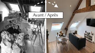 RENOVATION Totale STUDIOLOFT 35 m2 APPARTEMENT  TIMELAPSE AVANTAPRES [upl. by Aicssej]