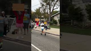 Local residents cheering for the Long Beach marathon runners 1062024 [upl. by Willett]