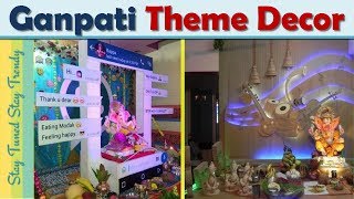 Ganpati Theme Decoration Ideas For Home Ganpati Decoration At Home SimpleStay Tuned Stay Trendy [upl. by Enehpets381]