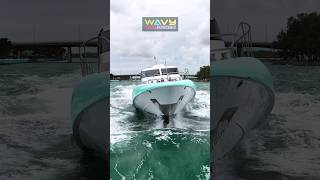 9 Million Dollar 115ft Yacht exits a Rough Haulover Inlet  Wavy Boats [upl. by Eimaral]