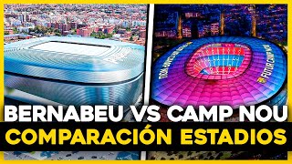 Nuevo BERNABEU VS Nuevo CAMP NOU  Detalles y Comparación [upl. by Tremain81]